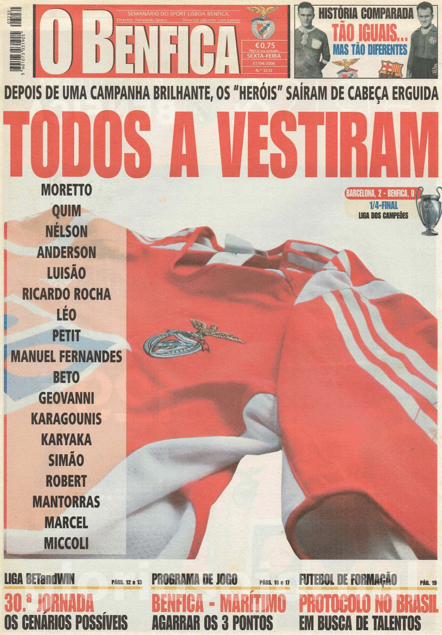 jornal o benfica 3232 2006-04-07